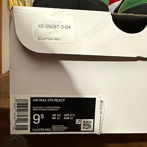 BRAND NEW ORIGINAL RETRO AIRMAX 270 REACT